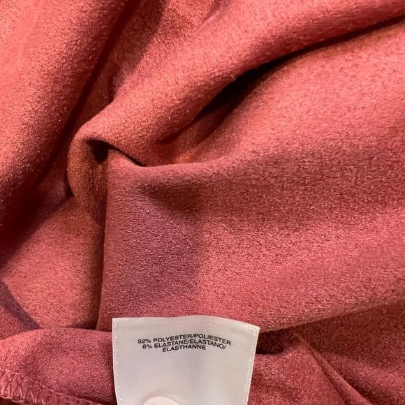 ANNE KLEIN Faux Suede Autumn Rose Long Sleeve Mini Dress Size Large - Picture 9 of 11